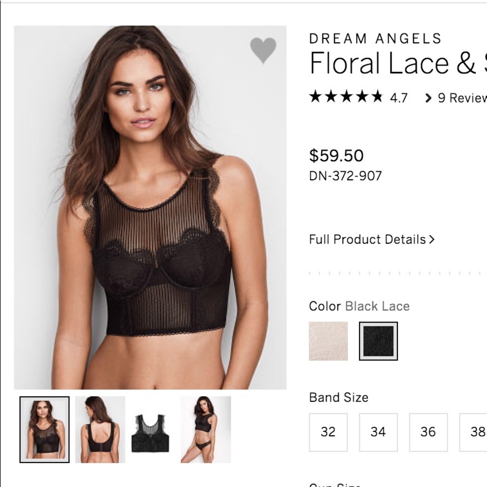 Victoria’s Secret Floral and Lace striped bra top